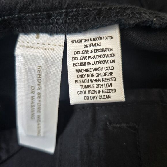 LOFT Black Embroidered Shorts Size 00 NWT Boho Floral Trim - Picture 10 of 11